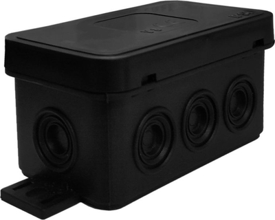 Kuti elektrike sipërfaqësore ViPlast 038-05, 8 dalje, IP54, 80x45x41 mm, e zezë