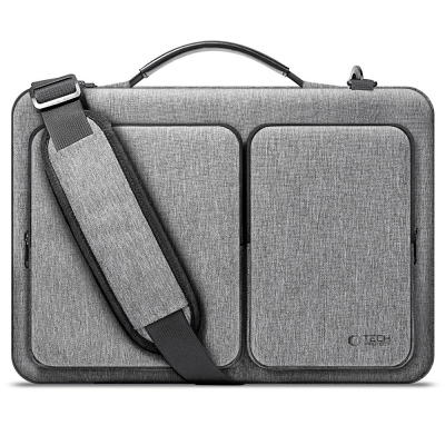 Çantë laptopi Tech-Protect Defender, 15-16", me rrip shpatulle, gri Crayon