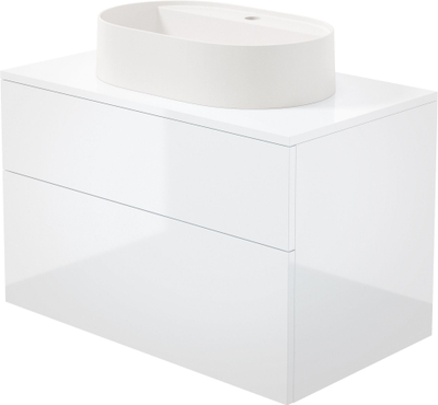 Kabinet lavamani Deante Prizma SD6B8SAU6B, 55x35 cm, lavaman graniti, e bardhë