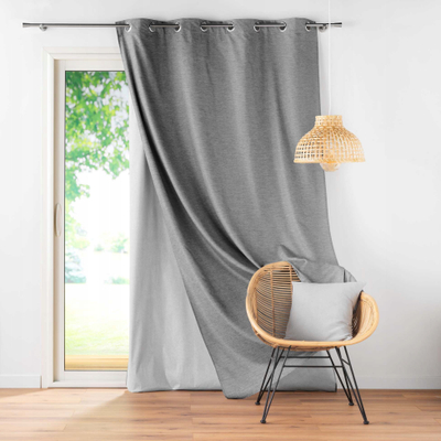 Perde me unaza Grommet, 140x260 cm, blackout, gri