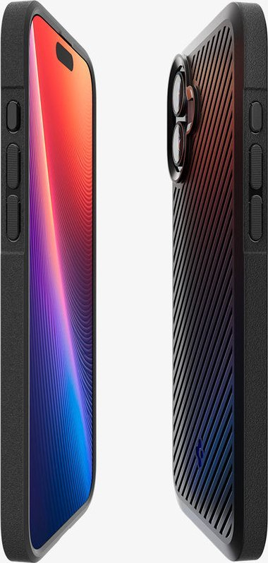 Kuti telefoni Spigen Core Armor për iPhone 16, TPU i butë e fleksibël, mbron nga goditjet, e zezë