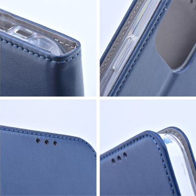 Këllëf telefoni Smart Magneto Book për iPhone 15 Pro, tip libër, me magnet, blu marinë