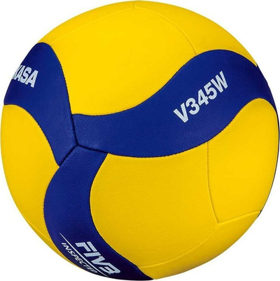 Top volejbolli Mikasa V345W për stërvitje, për kalamoj dhe të rinj, verdh e blu