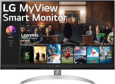 Монитор LG 32SQ700S-W, 32", 4K Паметен, бел