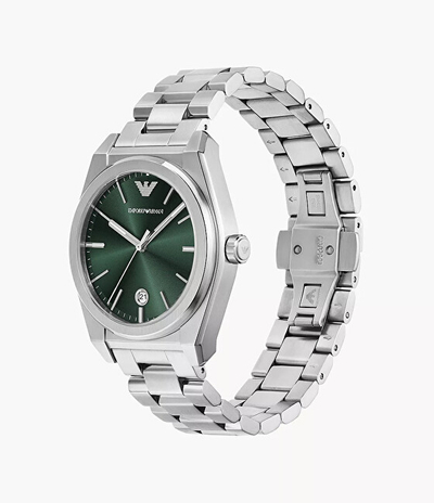 Orë për meshkuj Emporio Armani, e argjendtë