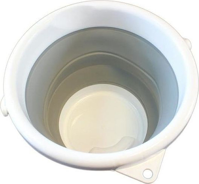 Kovë palosëse Silicone Bucket, 5L, silikon, bardh e gri