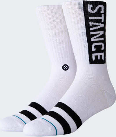 Çorape Stance Uncommon Solids Classic OG Crew, sportive, të bardha me të zeza