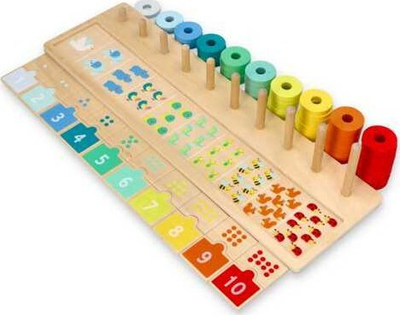 Puzzle druri edukative Lelin Learning to Count, numrat 1-10, shumëngjyrëshe