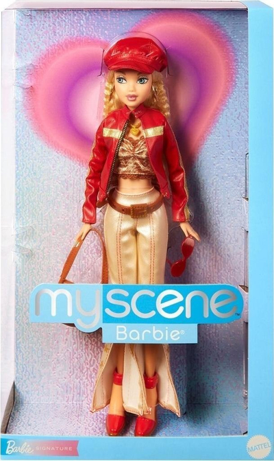 Kukull Barbie Signature My Scene Collector, stil Y2K, aksesorë premium, me të kuqe