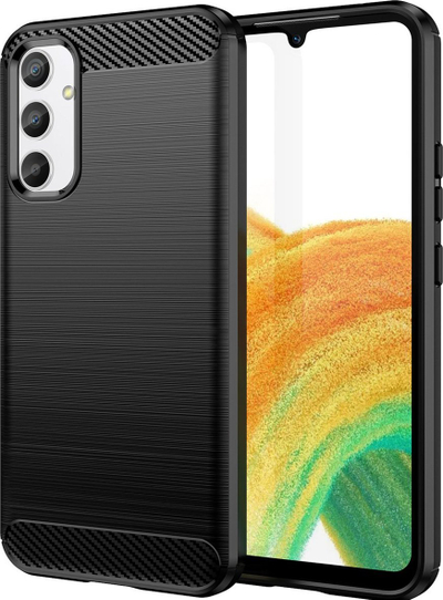 Kapak telefoni Carbon Case për Samsung Galaxy A04e, TPU i butë, antirrëshqitës, i zi