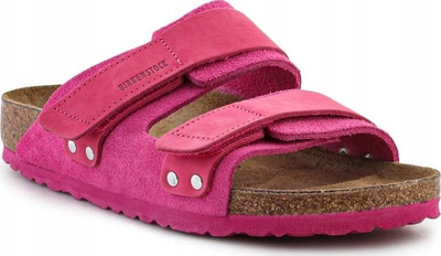 Sandale gocash Birkenstock Uji, shollë anatomike, lëkurë velur, rozë