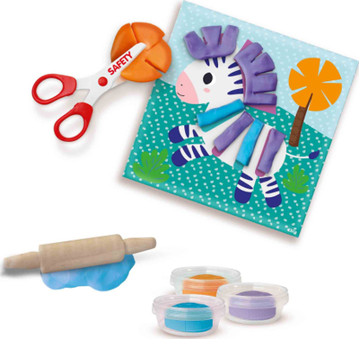 Set loje me plastelinë SES Creative 14640, 3 ngjyra, me gërshërë sigurie, shumëngjyrësh