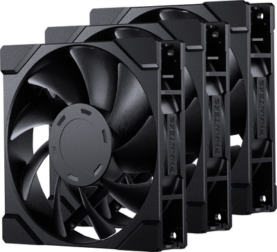 Ventilatorë kompjuteri Phanteks M25 Gen2, 120mm, paketë me tre copë, PWM, të zinj