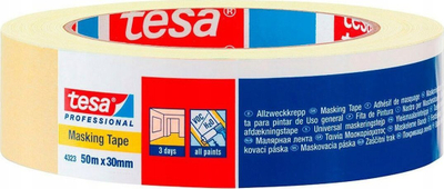 Shirit maskues Tesa 04323 Tesakrepp, 50m, 30mm, bezhë