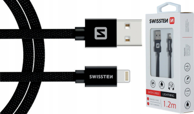 Kabllo karikimi Swissten Arcade, USB C në Lightning, 1.2m, 3A, e zezë