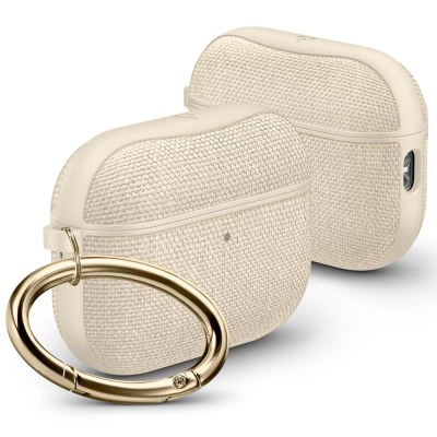 Kuti mbrojtëse Spigen Urban Fit për Apple AirPods Pro 3, me unazë metalike, bezhë