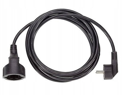 Kabllo rryme Bachmann H05VV F 3G, 2m, prizë 90°, e zezë