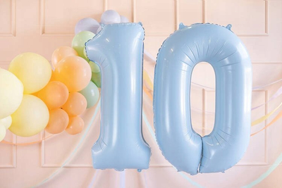 Balonë folie Partydeco numri 1, 72cm, blu e çelët