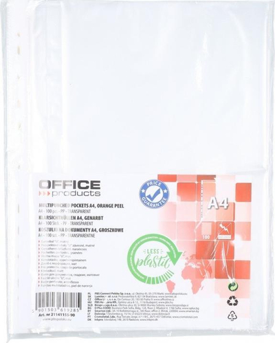 Futëse dokumentesh Office Products, PP, A4, mat, transparente