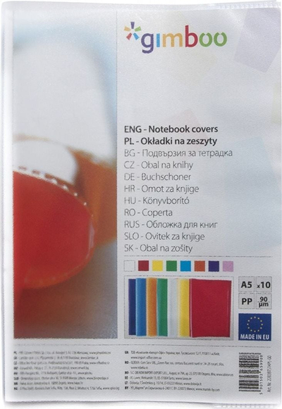 Mbështjellëse fletoreje GIMBOO, A5, 90 mikron, transparente
