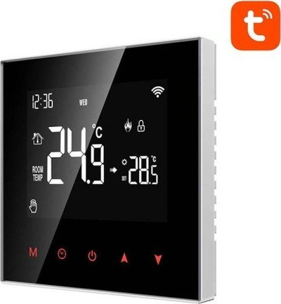 Termostat i mençur Avatto ZWT100, për bojler uji, ZigBee 3.0, ekran LCD, i bardhë