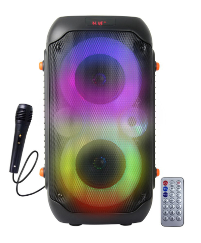 Комплет звучници и микрофон Esperanza EP156, Bluetooth, FM, RGB LED, 20W, црн