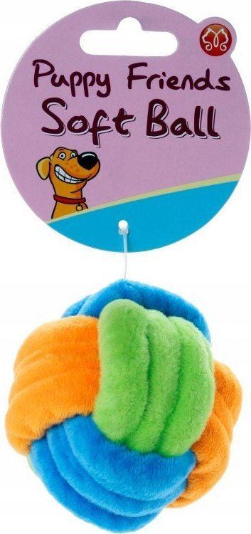 Loje për qen Puppy Friends Soft Ball, 7.5 cm, plushez, shumëngjyrëshe