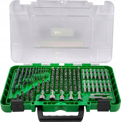 Set veglash Rockforce DRILLS + BITS, 120 copë, me valixhe, jeshil