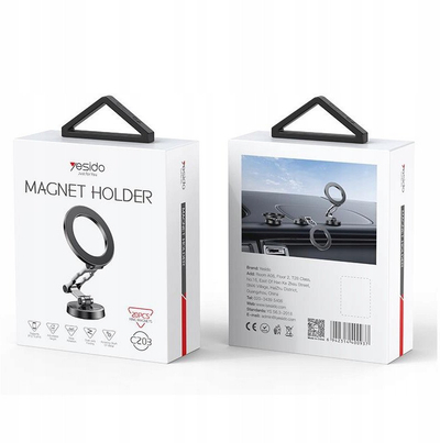 Mbajtëse magnetike telefoni Yesido C103, rrotullim 360°, metal, argjendtë