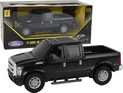 Lodër kamionçinë Ford F-350 Leantoys, me mekanizëm fërkimi, shkalla 1:28, e zezë