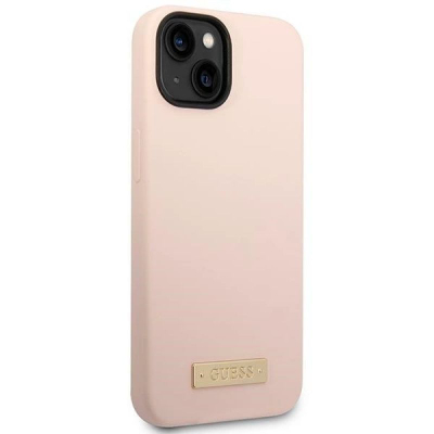 Kapak telefoni Guess për iPhone 14 Plus 6.7", silikon, rozë