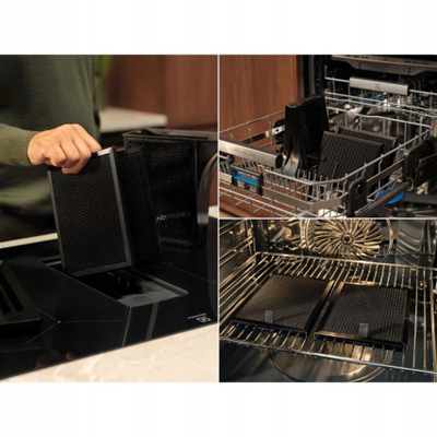 Set pianurë me aspirator AEG 900 Hob and Hood Combination, me sondë wireless SensePro, integrim në plan pune, i zi