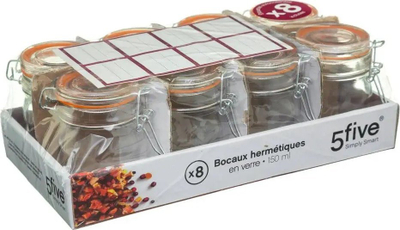 Set kavanoz qelqi me kapak klips, 150ml, 8 copë, transparent