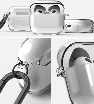 Kuti mbrojtëse Ringke Hinge për Apple AirPods 3, transparente 