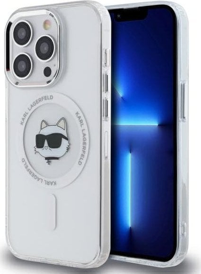 Kallëp telefoni Karl Lagerfeld KLHMP14LHLSCHH për iPhone 14 Pro 6.1", me MagSafe, i bardhë