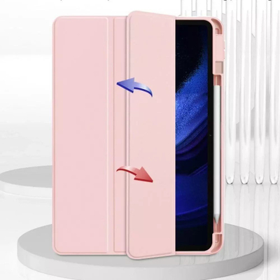 Mbrojtëse tableti Tech-Protect SC Pen Hybrid për Xiaomi Pad 6 dhe 6 Pro, kapak që bëhet bazë, vend për stylus, rozë
