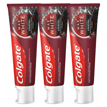 Set pasta dhëmbësh Colgate Max White Charcoal, 3 x 75 ml