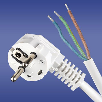 Kabllo lidhëse Elektro-Plast, prizë e kënduar, 3 x 1.5mm², 1.5m, e bardhë