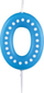 Qiri dekorativ Amscan Number Candle 0, 6.5 cm, dyll, blu