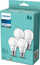 Llambë LED Philips A60 E27, 8W, 4000K dritë e bardhë e ftohtë, paketë 4 copë