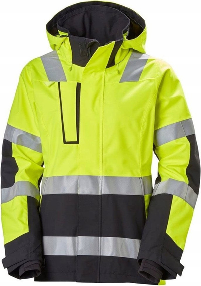 Xhaketë pune Helly Hansen Workwear Luna Hi Vis, për goca, e papërshkueshme, e verdhë me të zezë