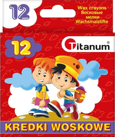 Ngjyra dylli Titanum Wax Crayons, set me 12 ngjyra
