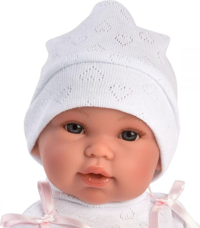 Kukull bebe Llorens Crying Baby, 36 cm, me tinguj qarje, rozë