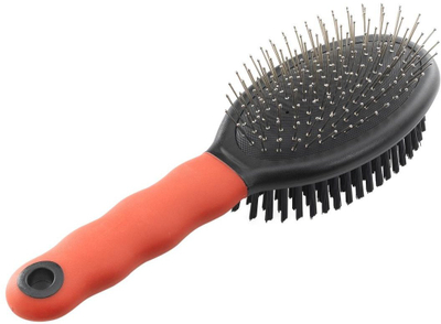Furçë dyanshme për kafshë Ferplast, 23cm, çelik dhe poliamid, e kuqe