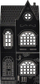 Tabla druri dekorative Wooden Chalkboard Tenement House Large, njëanëshe për shkumësa, formë shtëpie, e zezë