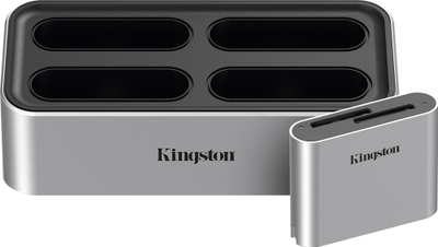 Dock stacion Kingston Workflow Station, USB-C 3.2 Gen2, lexues dyfishtë SD UHS-II, gri
