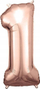 Balonë folie Amscan Super Shape, numri 1, 33x86 cm, rose gold