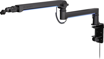 Крај микрофон ENDORFY EY0A010 Broadcast Low Profile RGB, монтирање на маса, црн