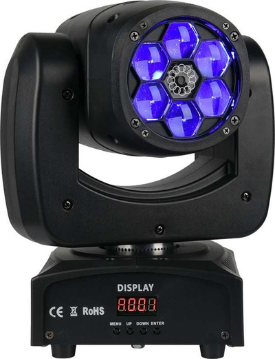 Dritë skenike Light4Me WIZARD Wash, 6x10W LED RGBW, DMX, e zezë