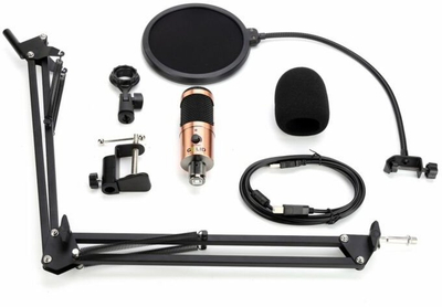 Mikrofon USB GELID Voce Kit, kondensator, me pop filter, i zi